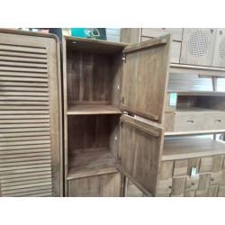 MEUBLE COLONNE TECK 3 PORTES 50/45/180 CM
