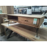 SEV40-TABLE BASSE TECK TIROIR NICHE 115/40/HT 70 CM 