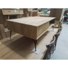 SEV40-TABLE BASSE TECK TIROIR NICHE 115/40/HT 70 CM 