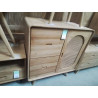 DN08-MEUBLE TECK ROTIN 4 TIROIRS / PORTE 90/45/HT 100CM