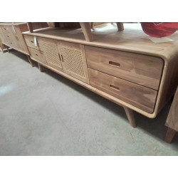 DN205-MEUBLE TECK ROTIN 200/45/60 CM