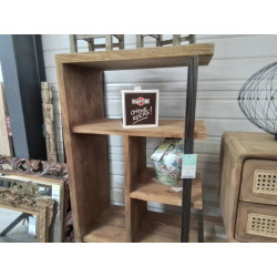 MEUBLE ETAGERE TECK 2 TIROIRS 70/40/180 CM