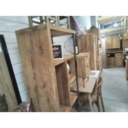 MEUBLE ETAGERE TECK 2 TIROIRS 70/40/180 CM