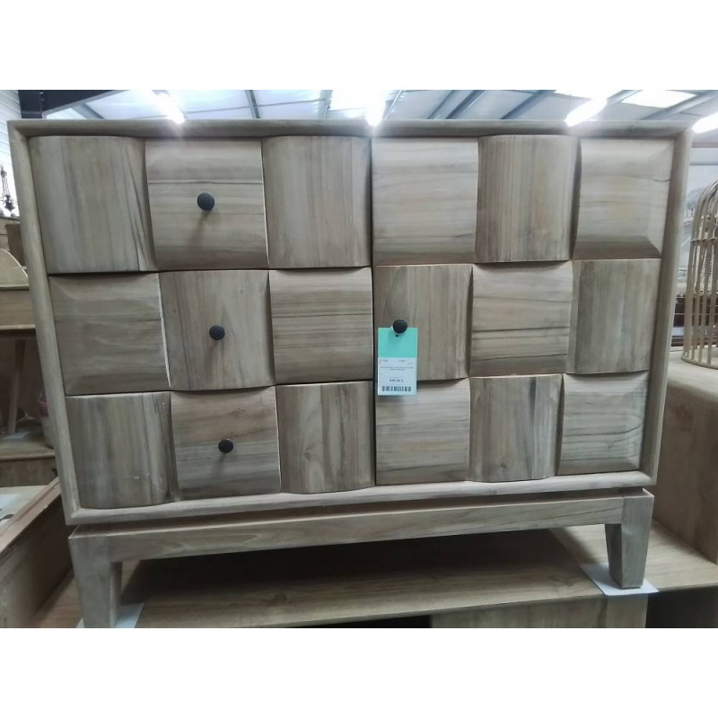 DN215-BUFFET TECK DECOR DAMIER 100/45/ HT 80 CM
