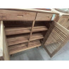 DN12-MEUBLE TECK  2 PORTES 2 TIROIRS 100/40/HT 120 CM