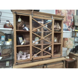 ME601-BUFFT VITRINE TECK  2 CORPS 2* 2 PORTES