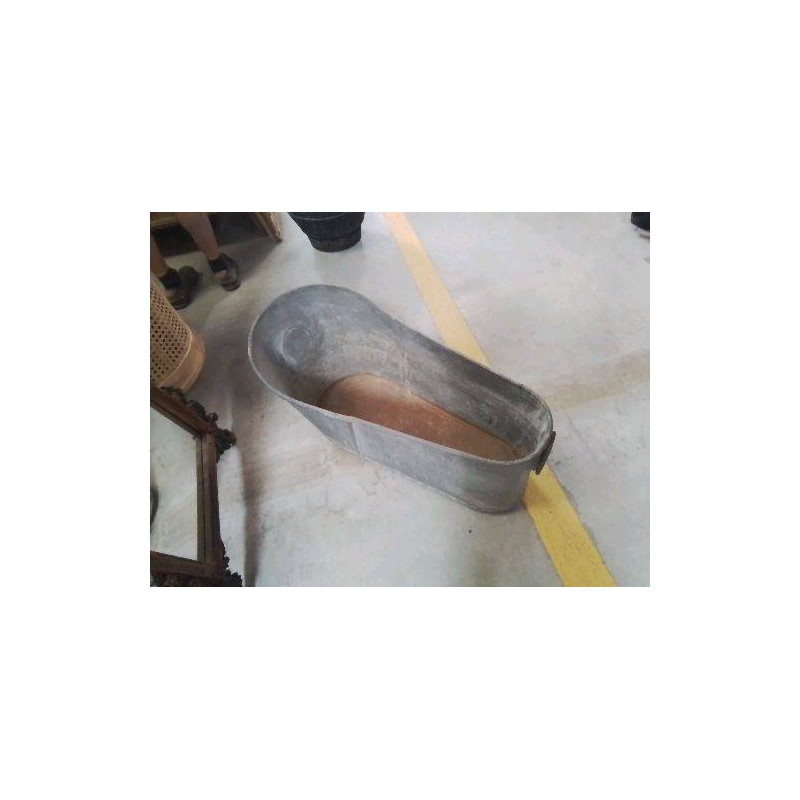 BAIGNOIRE ZINC FOND BOIS