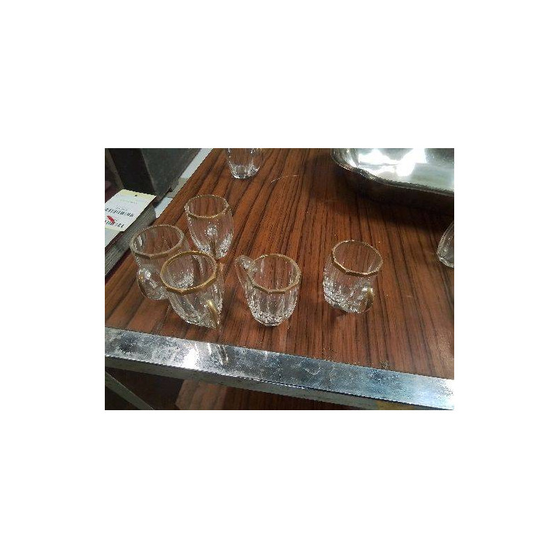 LOT 9 VERRES A LIQUEUR CHOPE CRISTAL BACARRAT DORÉ 