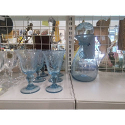 LOT 6 VERRES BLEU BIOT