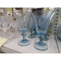 LOT 6 VERRES BLEU BIOT