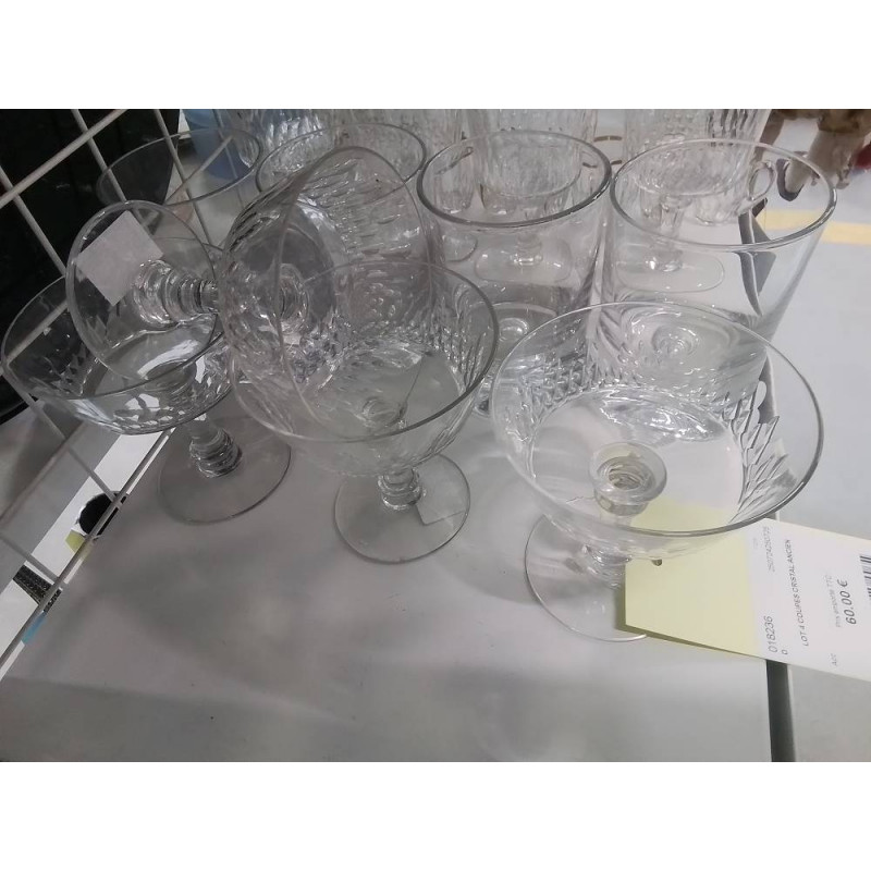 LOT 4 COUPES CRISTAL ANCIEN