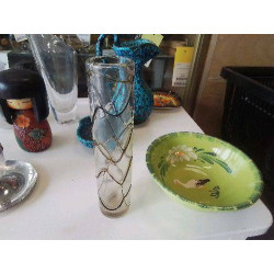 VASE TUBE DÉCOR TRAITS MARRONS