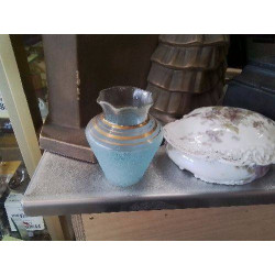VASE TPM BLEU DORÉ 