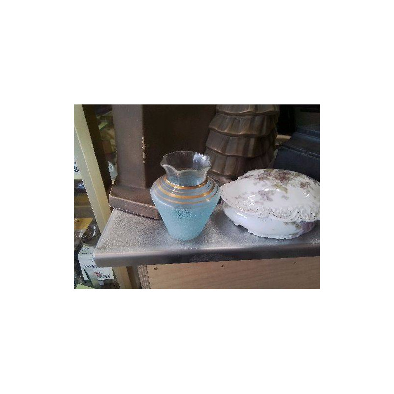 VASE TPM BLEU DORÉ 