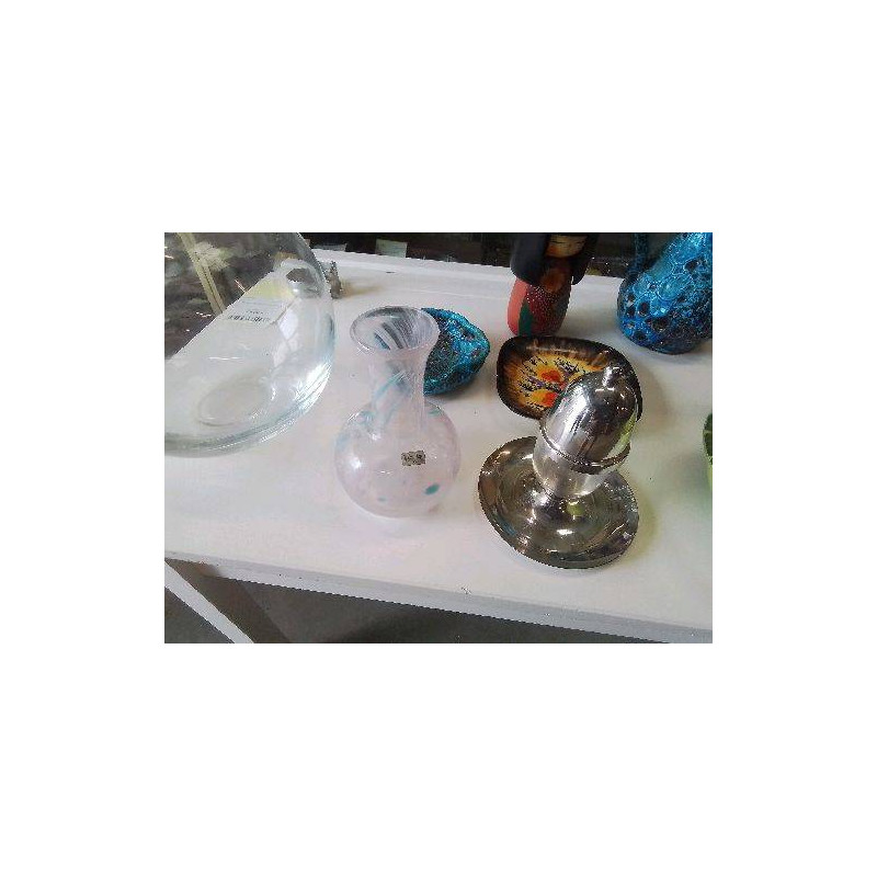 VASE PM L’ATELIER DU VERRE POINTS BLEUS