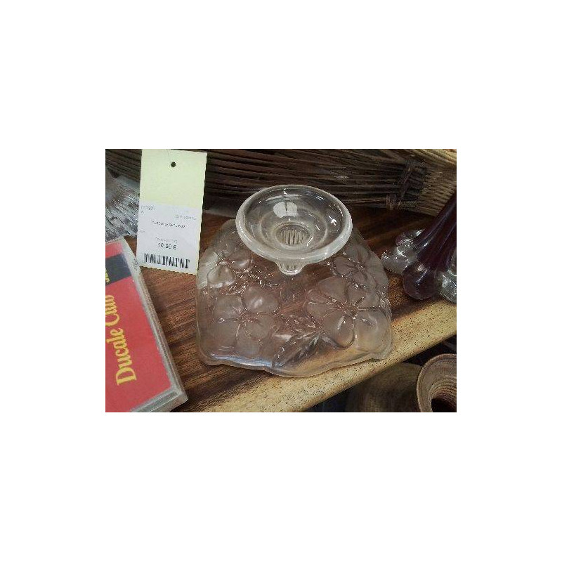 BOUGEOIR VERRE DECOR FLEURS