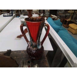 VASE 2 ANSES MARRON RGE VERT