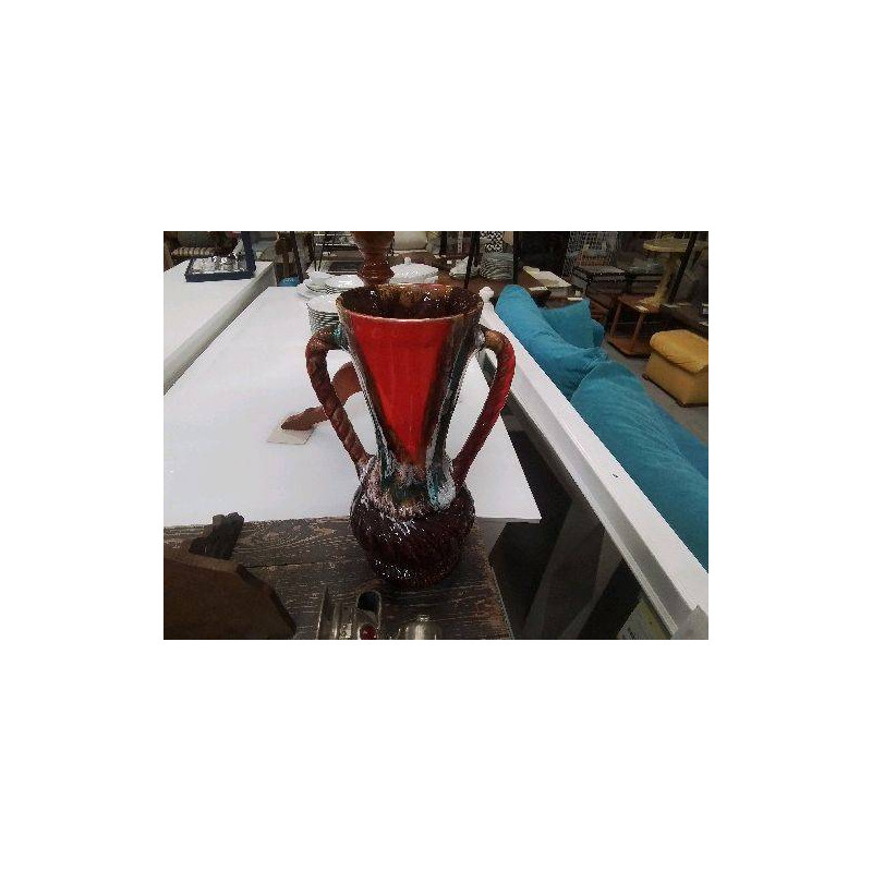 VASE 2 ANSES MARRON RGE VERT