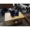 FIGURINE CHAT BLEU DORÉ 