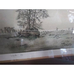 LITHO ARBRE BATEAU 63/90 TOUR DORÉ 