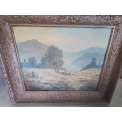 TABLEAU SCENE PASTORALE VACHE