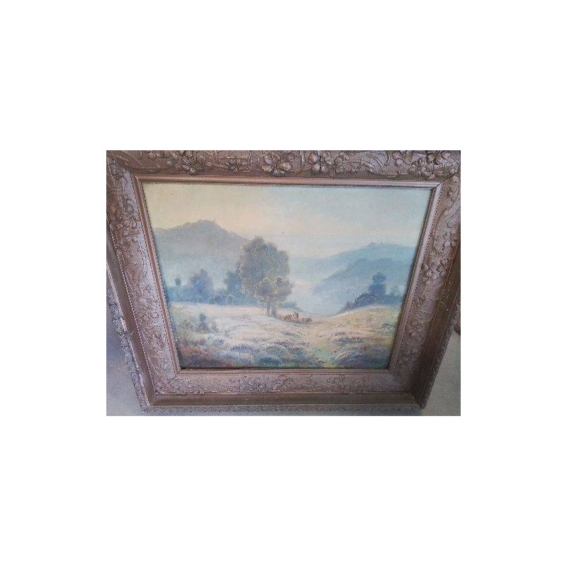 TABLEAU SCENE PASTORALE VACHE