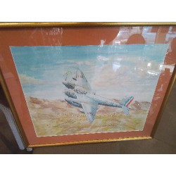 TABLEAU GOUACHE AVION...