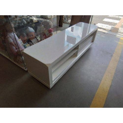 MEUBLE TV HIFI LAQUE BLANC GIROIR  140/42/HT45 CM