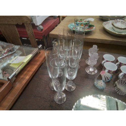 LOT DE 9 FLUTES VERRE 
