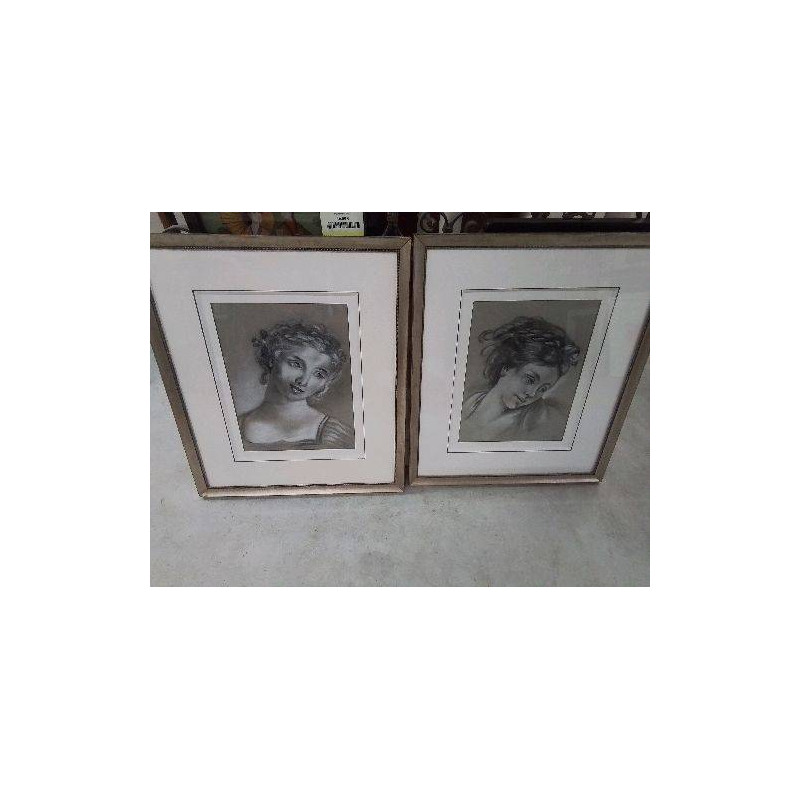 LITHOGRAPHIE CRAYON VISAGE FEMME 