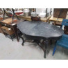 TABLE GUERIDON 2T MARBRE RESTAURÉ NOIR 80 X 128
