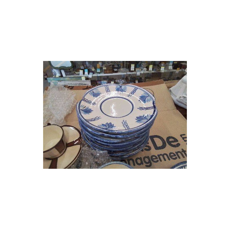 ENSEMBLE 10 PETITES ASSIETTES QUIMPER BLEU 