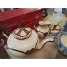 ENSEMBLE 4 PIECES HENRIOT QUIMPER DECO MARRON 