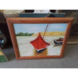 TABLEAU BATEAUX FACE À LA DUNE