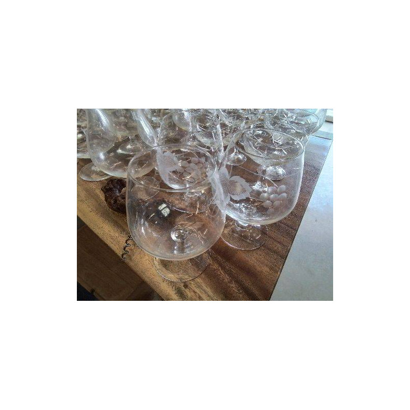 LOT 6 VERRES A BOURGOGNE DECOR RAISIN