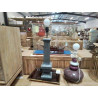 PIED DE LAMPE BOIS PATINÉ GRIS