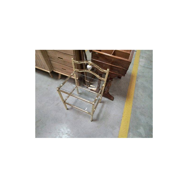 CHEVET METAL DORÉ 2N VERRE