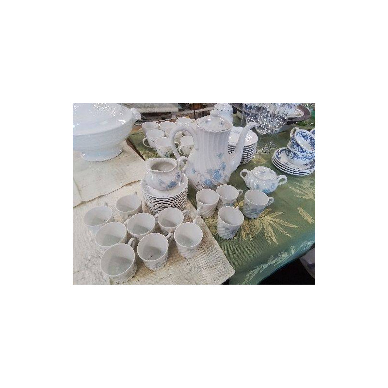 SERVICE A MOKA LIMOGES HAVILAND FLEURS BLEUES