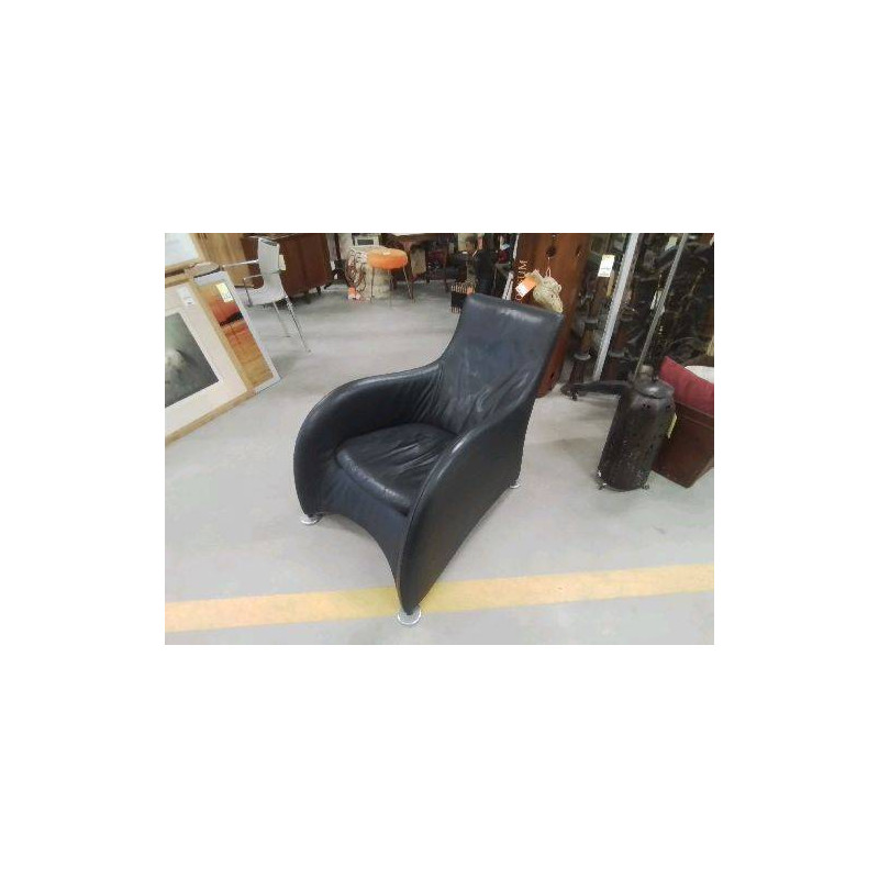 FAUTEUIL CUIR NOIR LOGE GERARD VAN DEN BERG MONTIS