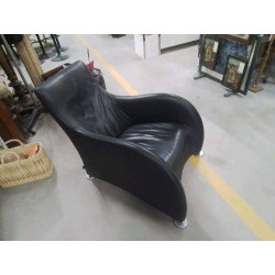 FAUTEUIL CUIR NOIR LOGE GERARD VAN DEN BERG MONTIS
