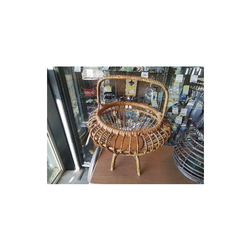 PORTE LAINE ROTIN VINTAGE
