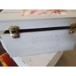 COFFRE PM BOIS RELOOKE DECOR VINTAGE