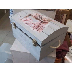 COFFRE PM BOIS RELOOKE DECOR VINTAGE