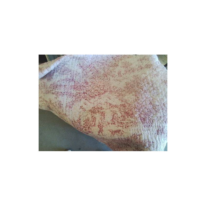 PLAID 130/150CM TOILE DE JOUY ROSE / MAUVE
