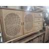 24/CDN1-BUFFET TECK ROTIN 4 TIROIRS 150*45*HT90CM