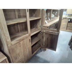 46/SEV91-MEUBLE VITRINE TECK 100/40/HT180CM