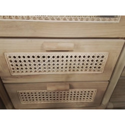 19/SCAND2-CHEVET TECK 3 TIROIRS 50*40*HT80 CM