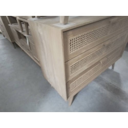 23/SCAND6-MEUBLE TECK 3 TIROIRS 110*45*HT85CM