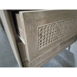 23/SCAND6-MEUBLE TECK 3 TIROIRS 110*45*HT85CM