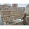 25/-BUFFET TECK ROTIN 6 TIROIRS 120*45*HT80CM